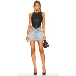 MIAOU Women's Cut Black 100% Latex Jinx Crop Top Size XS